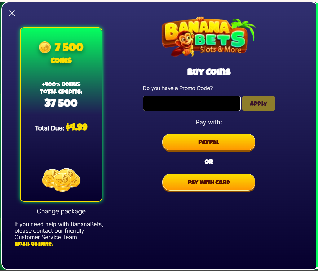 BananaBets Casino Banking