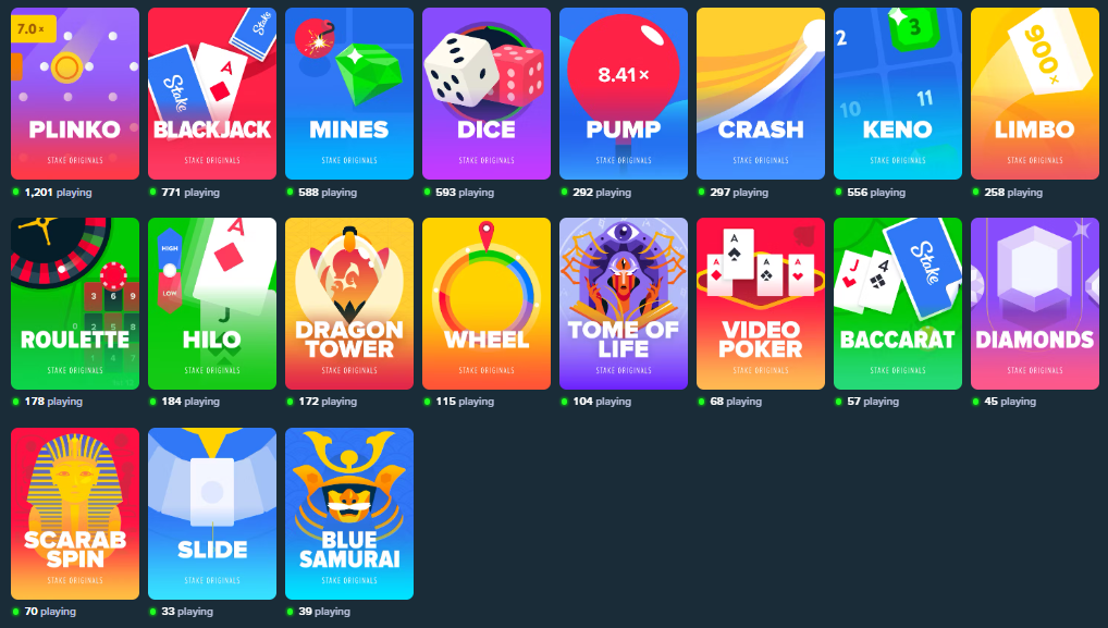 Stake.us Casino-Style Games