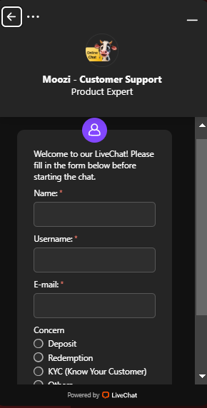 Moozi Customer Support