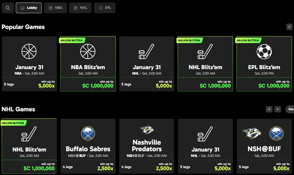 Blitz`em - Social Predictions at SportsMillions