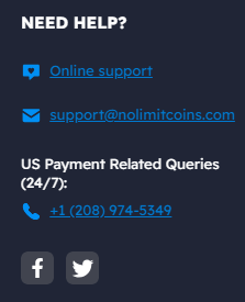NoLimitCoins Customer Support