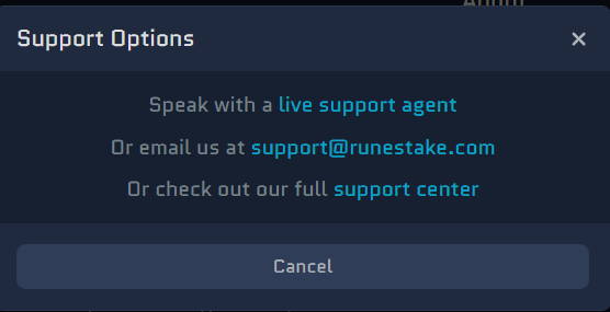 Runestake Customer Support