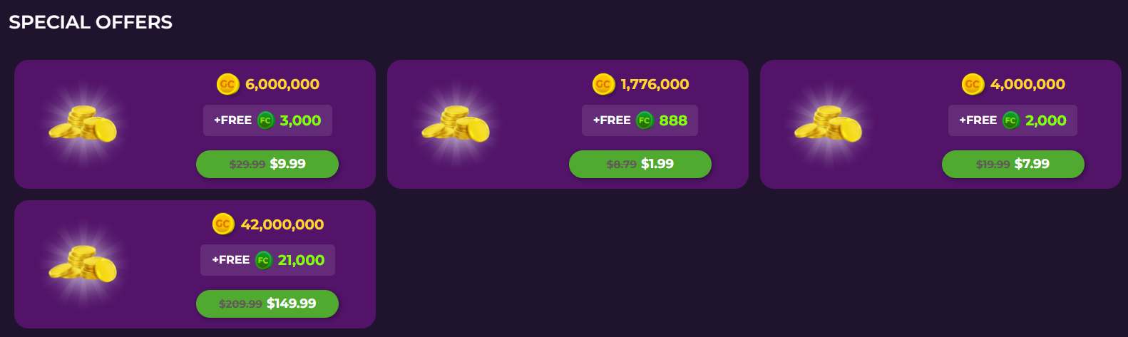 Exclusive offer at Fortune Coins Casino