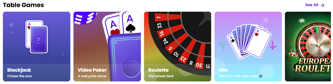 Table Games at Yotta