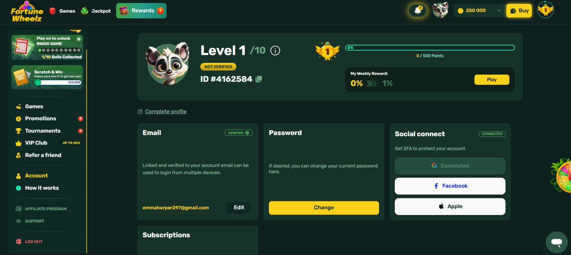 Fortune Wheelz Casino UX