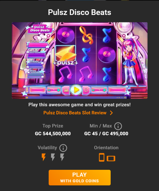 Pulsz Casino UX