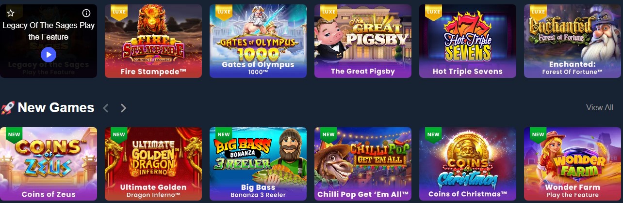 SweepLuxe Casino-Style Games