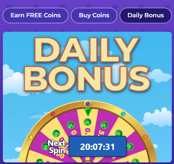 Daily Visit Bonus at Golden Hearts Games