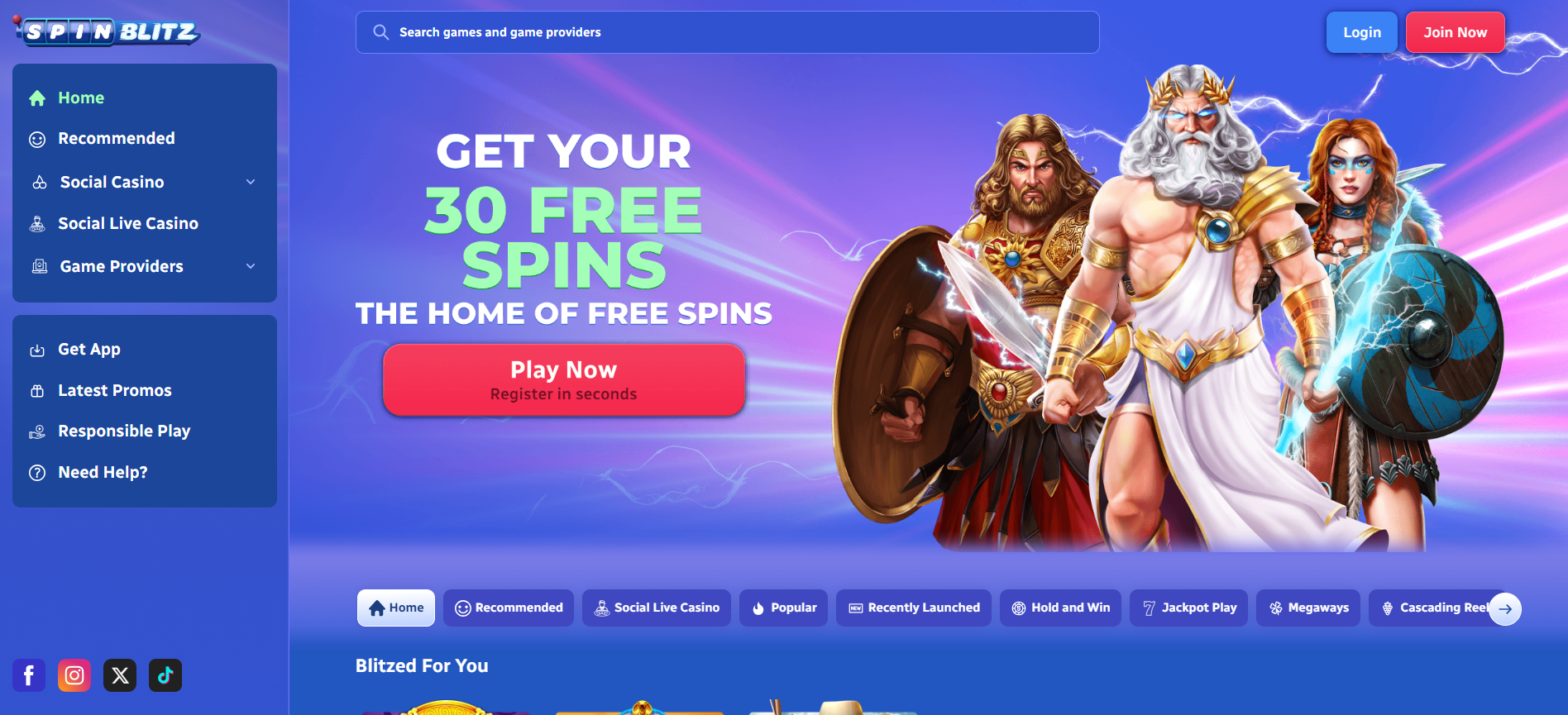 SpinBlitz Sweepstakes Casino Review