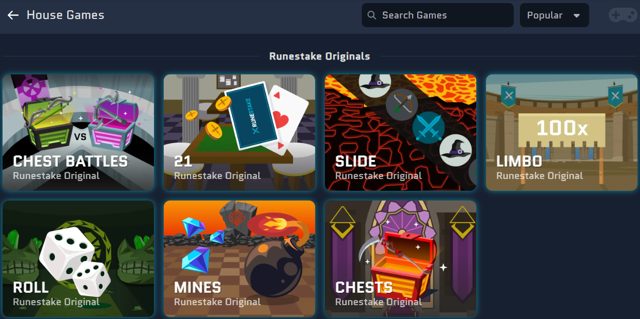 House Games at Runestake Casino