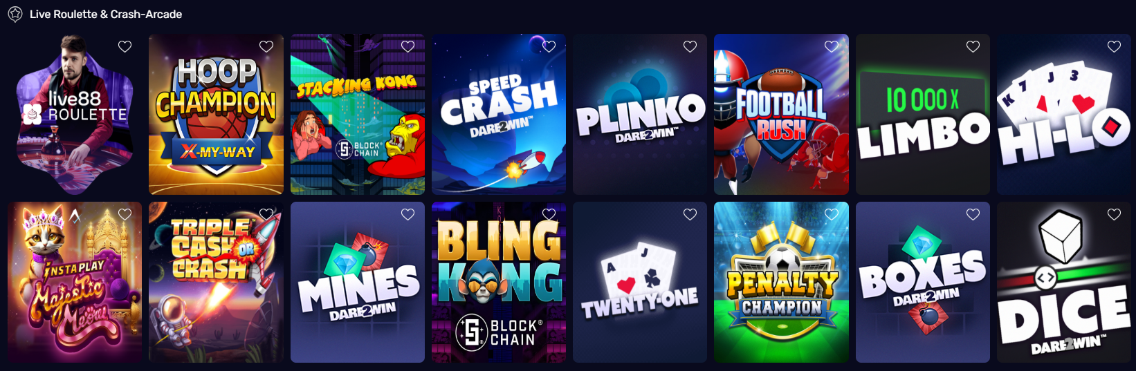 Live Roulette & Crash-Arcade at Stackr Casino