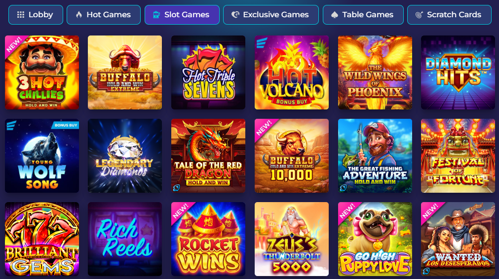 Online Slots at Golden Hearts Casino