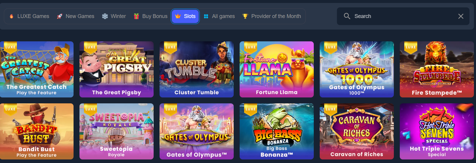 Online Slots at Sweepluxe Casino