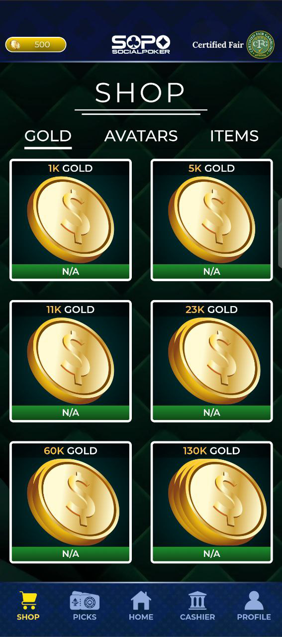 Supported Purchase Packages at PlaySopo Casino